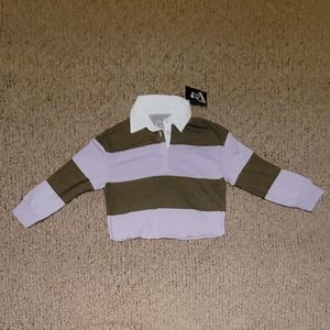 ART CLASS Rugby Striped Crop Top Purple And Brown Size Xs